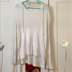 Adjustable white long sleeve L hoodie